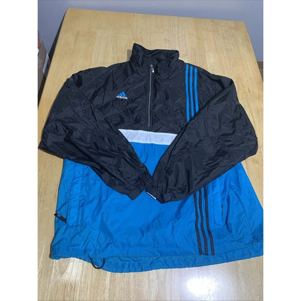 Vintage 90s Adidas 1/2 Zip Pullover‎ TRACKER HZ Jacket Windbreaker Men Large